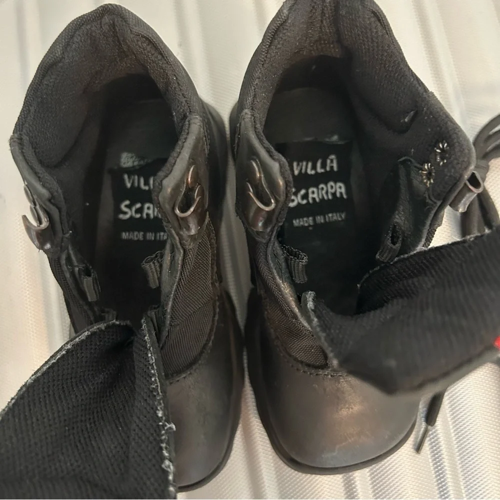 Kids‎ leather black boots Made in Italy lace up winter boots